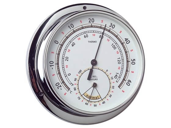 Termometre / Higrometre - Krom - 120 mm Görseli