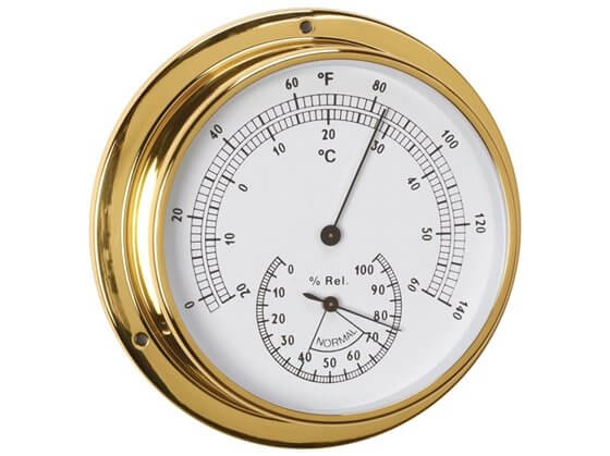 Termometre/Higrometre - Pirinç - 120mm Görseli
