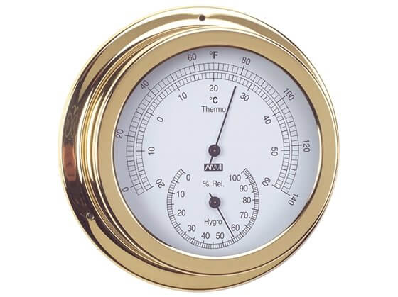 Termometre/Higrometre - Pirinç - 150mm Görseli