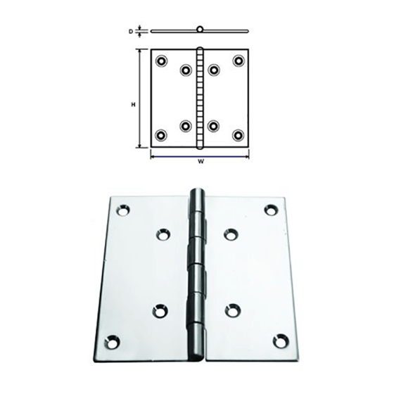 Menteşe-Paslanmaz Çelik-100x100mm Görseli