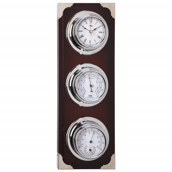 Saat / Barometre / Termometre / Higrometre - Gümüş Kadran Görseli