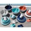 Picture of MELAMINE SALAD BOWL WITH CUTLERY, SUMMER – AQUA