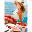Picture of MELAMINE SALAD BOWL WITH CUTLERY, SUMMER – CORAL