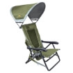 Katlanır Kamp Sandalyesi - 4 Kademeli & Güneşlikli - Yeşil Görseli