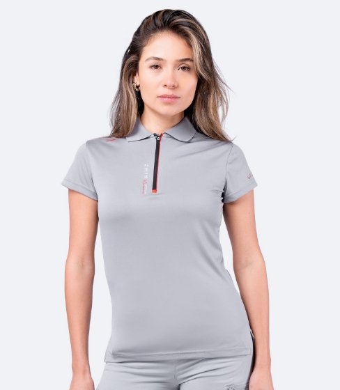 UVActive™ Fermuarlı Spor Polo Gri Görseli